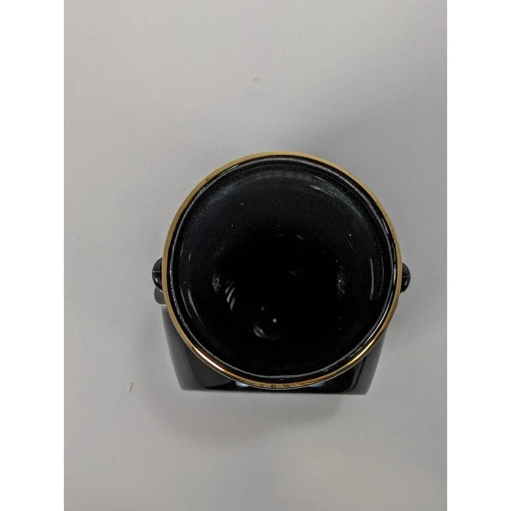 Art of Chokin Dolphin Mini Vase Black Gold Japan 5